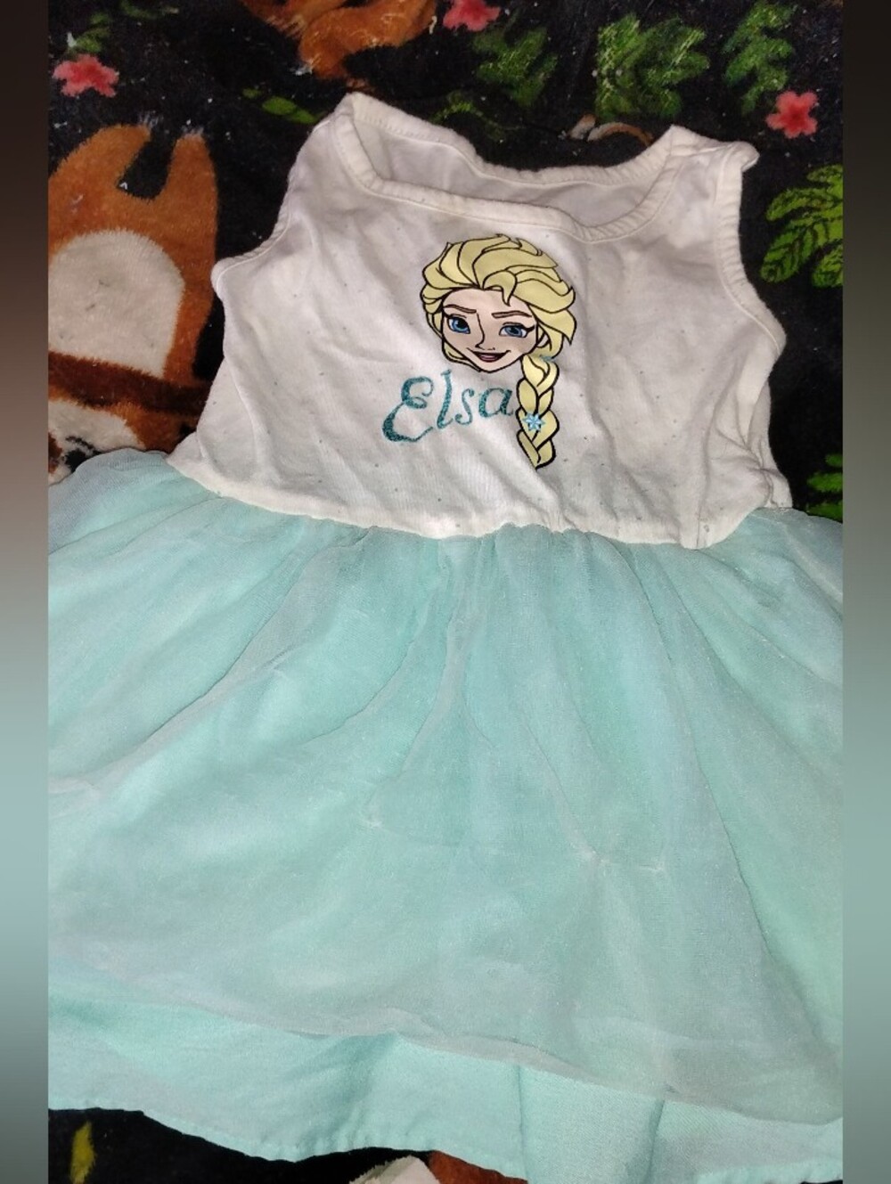 Infant Girls Disney Elsa White Bodice Light Blue Tulle Costume Dress